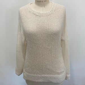 Free People ivory crewneck alpaca blend sweater Sz XS